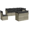 Image de vidaXL Ensemble de jardin canapé 8 pièces avec coussins gris clair Poly rotin
