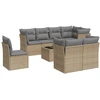 Image de vidaXL Ensemble de salon de jardin 9 pièces avec coussins beige Poly rotin