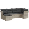 Image de vidaXL Ensemble de salon de jardin 6 pièces avec coussins gris clair Poly rotin