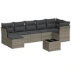 Image de vidaXL Ensemble de jardin canapé 8 pièces avec coussins Gris Poly rotin