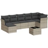 Image de vidaXL Ensemble de jardin canapé 8 pièces avec coussins gris clair Poly rotin