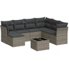 Image de vidaXL Ensemble de jardin canapé 8 pièces avec coussins Gris Poly rotin
