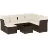 Image de vidaXL Ensemble de jardin canapé 8 pièces avec coussins Marron Poly rotin