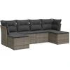 Image de vidaXL Ensemble de salon de jardin 6 pièces avec coussins Gris Poly rotin