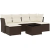 Image de vidaXL Ensemble de salon de jardin 7 pièces avec coussins Marron Poly rotin