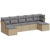 Image de vidaXL Ensemble de salon de jardin 7 pièces avec coussins Beige Poly Rattan