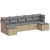 Image de vidaXL Ensemble de salon de jardin 7 pièces avec coussins gris clair Poly rotin