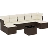 Image de vidaXL Ensemble de jardin canapé 8 pièces avec coussins Marron Poly rotin