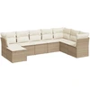 Image de vidaXL Ensemble de jardin canapé 8 pièces avec coussins Beige Poly Rattan