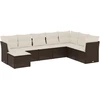 Image de vidaXL Ensemble de jardin canapé 8 pièces avec coussins Marron Poly rotin