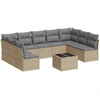 Image de vidaXL Ensemble de salon de jardin 10 pièces avec coussins Beige Poly Rattan