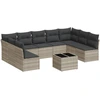 Image de vidaXL Ensemble de 10 canapés de jardin avec coussins gris clair Poly rotin