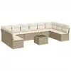 Image de vidaXL Ensemble de salon de jardin 11 pièces avec coussins Beige Poly Rattan