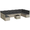 Image de vidaXL Ensemble de salon de jardin 11 pièces avec coussins gris clair Poly rotin
