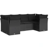Image de vidaXL Ensemble de salon de jardin 6 pièces avec coussins noir poly rotin