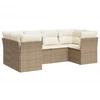 Image de vidaXL Ensemble de salon de jardin 6 pièces avec coussins Beige Poly Rattan