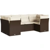 Image de vidaXL Ensemble de salon de jardin 6 pièces avec coussins Marron Poly Rattan