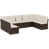 Image de vidaXL Ensemble de salon de jardin 9 pièces avec coussins Marron Poly Rattan