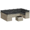 Image de vidaXL Ensemble de 10 canapés de jardin avec coussins gris clair Poly rotin