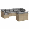 Image de vidaXL Ensemble de salon de jardin 9 pièces avec coussins beige Poly rotin