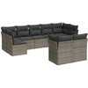 Image de vidaXL Ensemble de salon de jardin 9 pièces avec coussins Gris Poly rotin