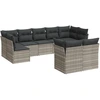 Image de vidaXL Ensemble de salon de jardin 9 pièces avec coussins gris clair Poly rotin