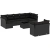 Image de vidaXL Ensemble de 10 canapés de jardin avec coussins noir poly rotin