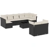 Image de vidaXL Ensemble de 10 canapés de jardin avec coussins noir poly rotin