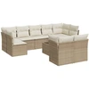 Image de vidaXL Ensemble de salon de jardin 10 pièces avec coussins Beige Poly Rattan