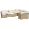Image de vidaXL Ensemble de salon de jardin 9 pièces avec coussins beige Poly rotin