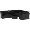 Image de vidaXL Ensemble de 10 canapés de jardin avec coussins noir poly rotin