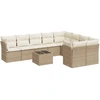 Image de vidaXL Ensemble de salon de jardin 10 pièces avec coussins Beige Poly Rattan