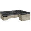 Image de vidaXL Ensemble de 10 canapés de jardin avec coussins gris clair Poly rotin
