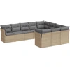 Image de vidaXL Ensemble de salon de jardin 10 pièces avec coussins Beige Poly Rattan