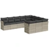 Image de vidaXL Ensemble de 10 canapés de jardin avec coussins gris clair Poly rotin