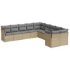 Image de vidaXL Ensemble de salon de jardin 10 pièces avec coussins Beige Poly Rattan