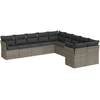 Image de vidaXL Ensemble de salon de jardin 10 pièces avec coussins Gris Poly Rattan