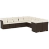 Image de vidaXL Ensemble de salon de jardin 10 pièces avec coussins Marron Poly Rattan