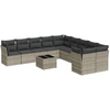 Image de vidaXL Ensemble de salon de jardin 11 pièces avec coussins gris clair Poly rotin