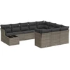 Image de vidaXL Ensemble de salon de jardin 11 pièces avec coussins Gris Poly rotin