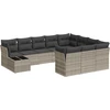 Image de vidaXL Ensemble de salon de jardin 11 pièces avec coussins gris clair Poly rotin