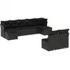 Image de vidaXL Ensemble de salon de jardin 9 pièces avec coussins noir poly rotin