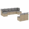 Image de vidaXL Ensemble de salon de jardin 9 pièces avec coussins beige Poly rotin