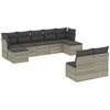 Image de vidaXL Ensemble de salon de jardin 9 pièces avec coussins gris clair Poly rotin