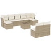 Image de vidaXL Ensemble de salon de jardin 10 pièces avec coussins Beige Poly Rattan