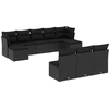 Image de vidaXL Ensemble de 10 canapés de jardin avec coussins noir poly rotin
