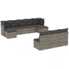 Image de vidaXL Ensemble de salon de jardin 10 pièces avec coussins Gris Poly Rattan