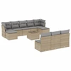 Image de vidaXL Ensemble de salon de jardin 11 pièces avec coussins Beige Poly Rattan