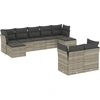 Image de vidaXL Ensemble de salon de jardin 9 pièces avec coussins gris clair Poly rotin