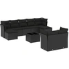 Image de vidaXL Ensemble de 10 canapés de jardin avec coussins noir poly rotin
